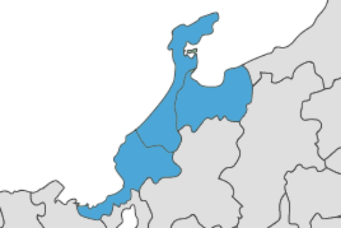 石川県・富山県・福井県の地図